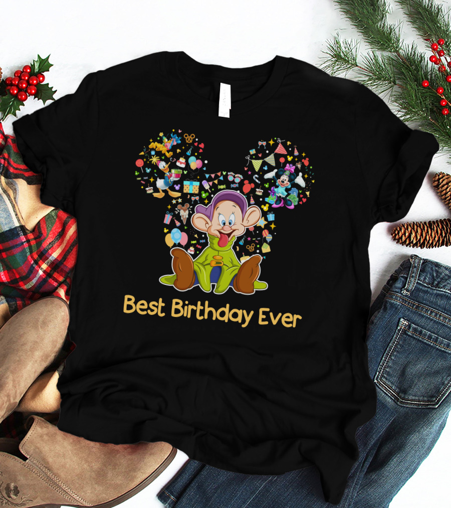 Best Birthday Ever Dopey Mickey Ears Disney Magic T-Shirt