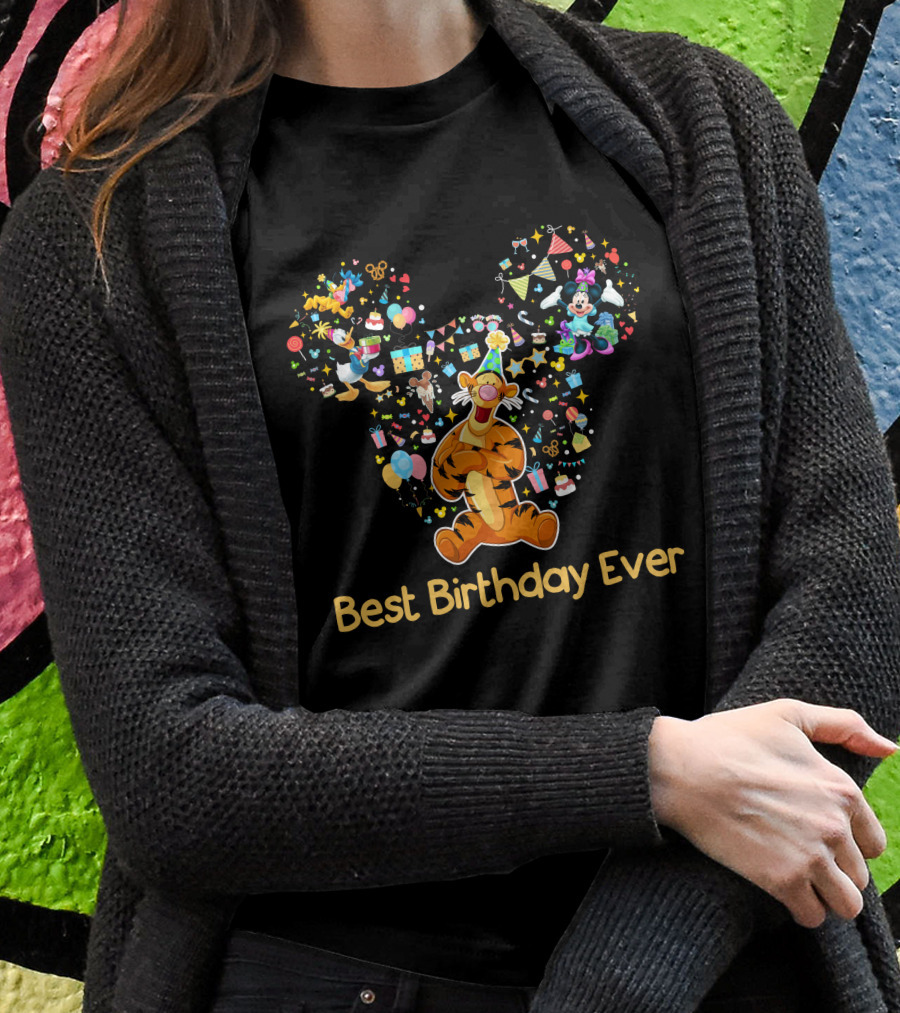 Tigger Best Birthday Ever Disney Mickey Minnie Celebration T-Shirt