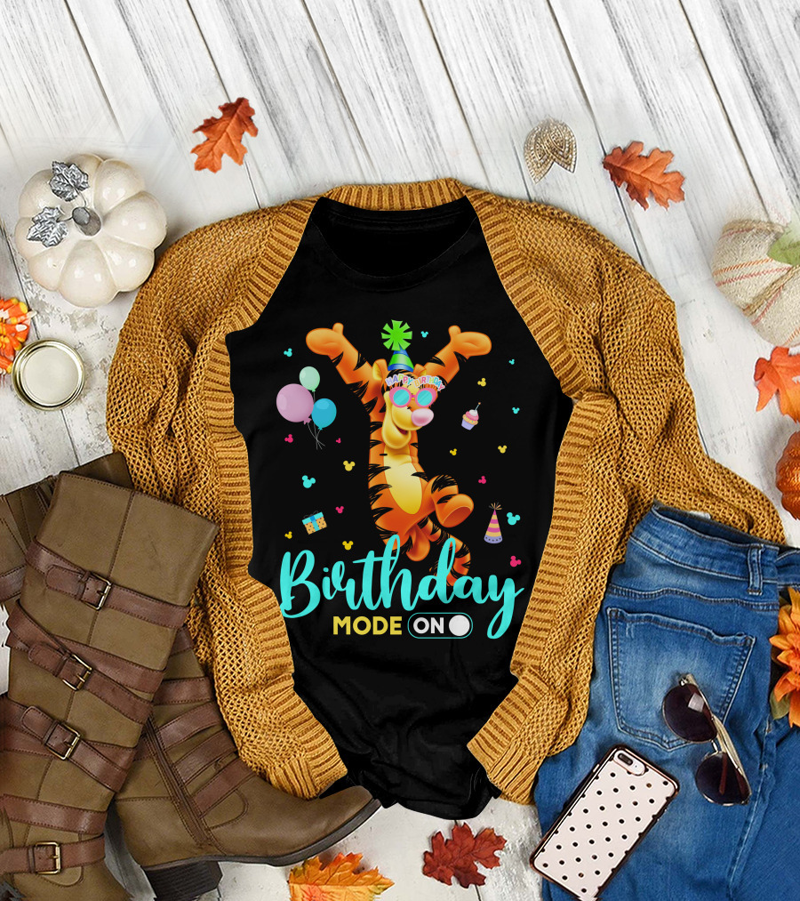 Tigger Birthday Mode On Party Celebration Balloons Cupcake Hat T-Shirt
