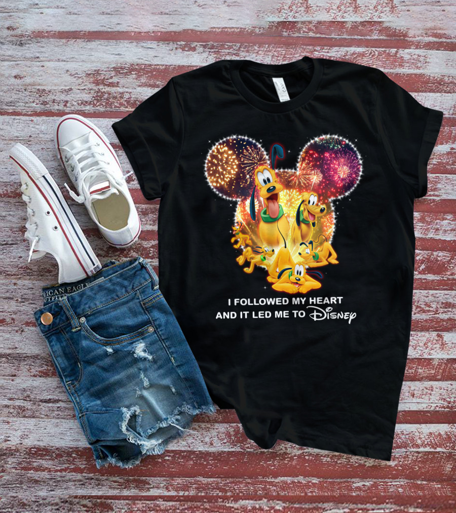Pluto Fireworks Disney Magic I Followed My Heart T-Shirt