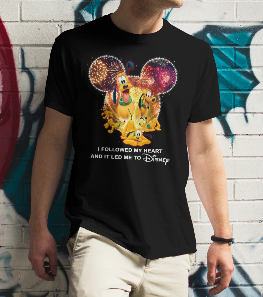 Pluto Fireworks Disney Magic I Followed My Heart T-Shirt