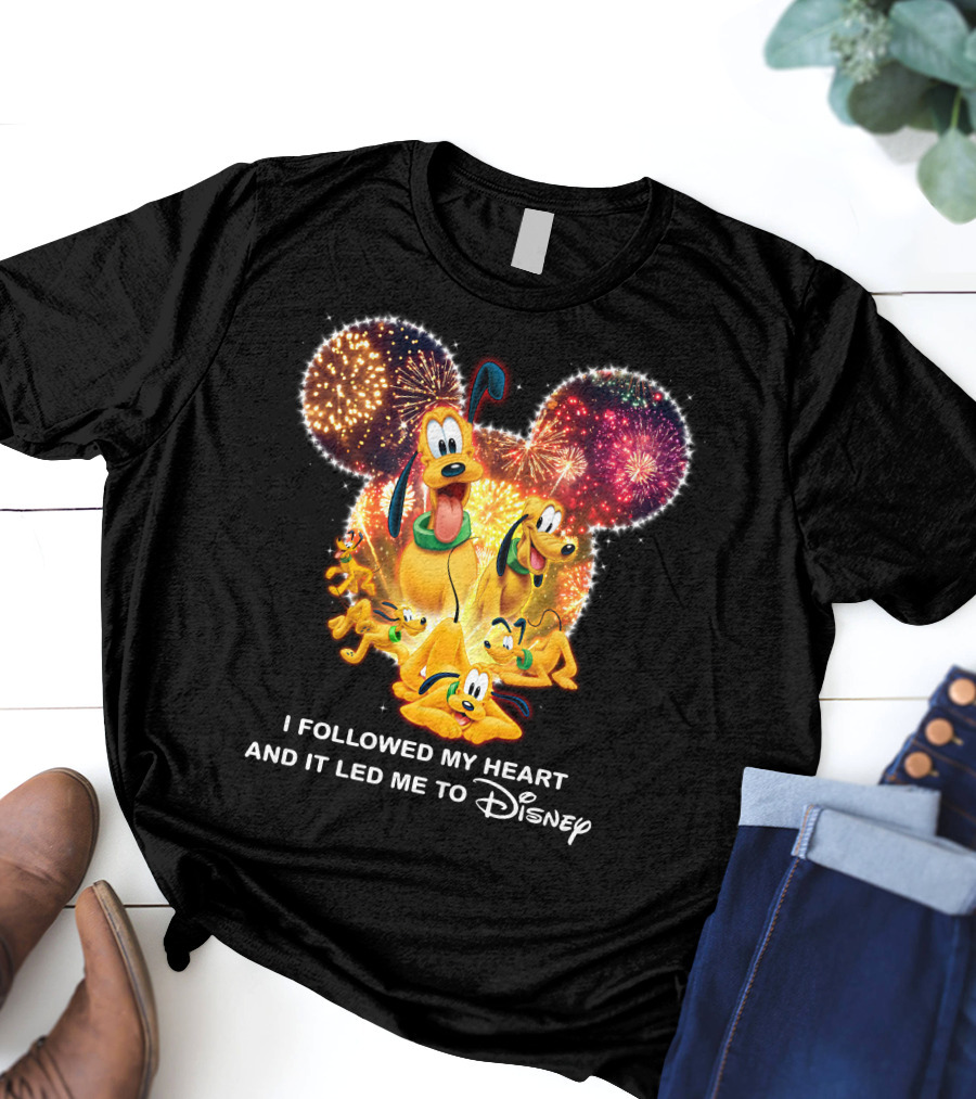 Pluto Fireworks Disney Magic I Followed My Heart T-Shirt