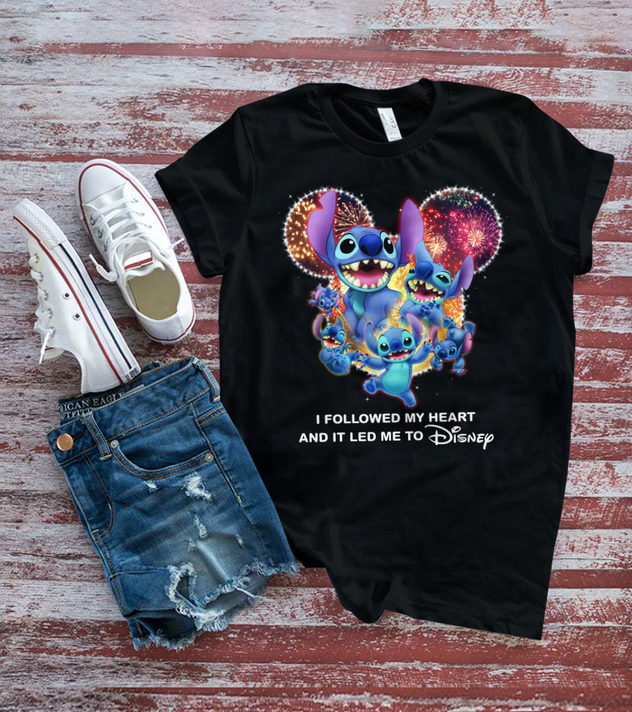 I Followed My Heart And It Led Me To Disney Stitch Fireworks Celebration T-Shirt