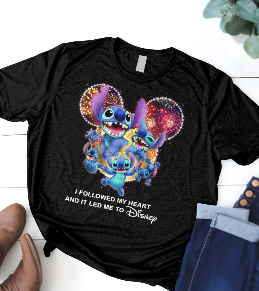 I Followed My Heart And It Led Me To Disney Stitch Fireworks Celebration T-Shirt