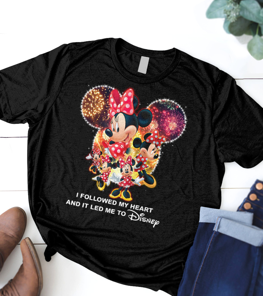 Minnie Mouse Fireworks I Followed My Heart Led Me To Disney T-Shirt