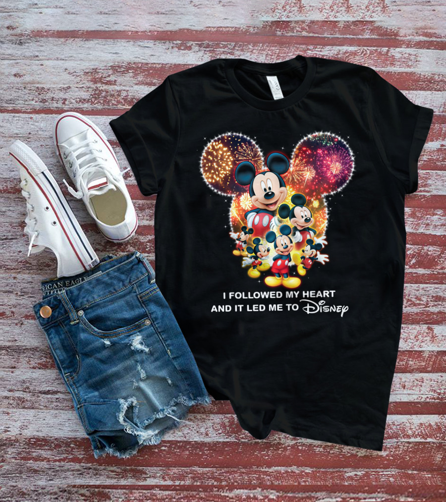 I Followed My Heart And It Led Me To Disney Mickey Mouse Fireworks Celebration T-Shirt