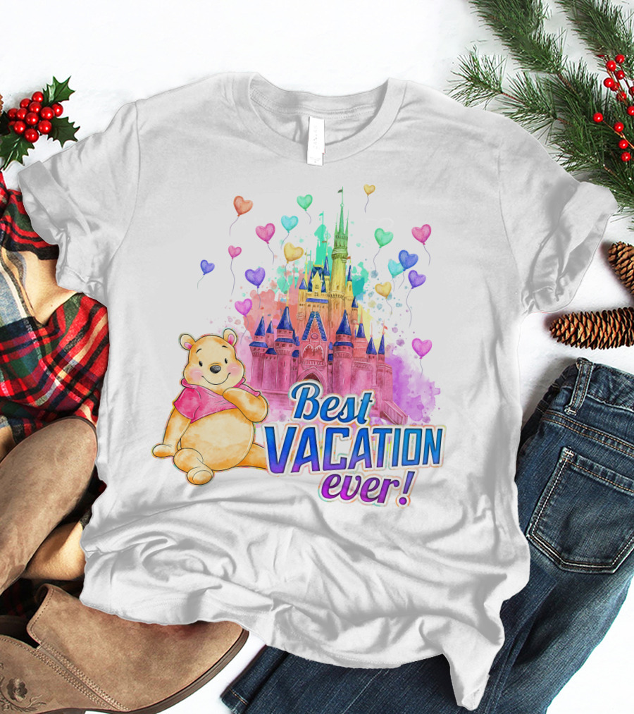 Best Vacation Ever Pooh Castle Balloons T-Shirt