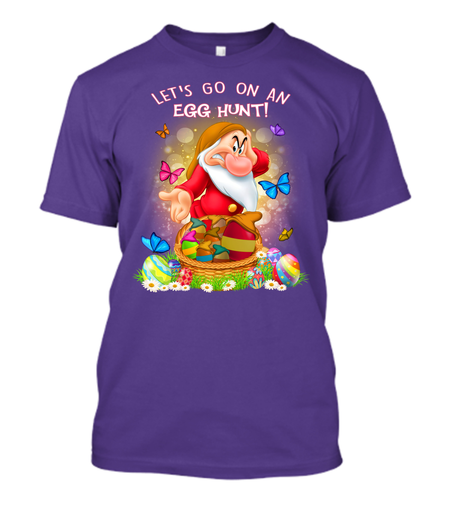Let's Go On An Egg Hunt Grumpy Butterflies Easter Basket T-Shirt