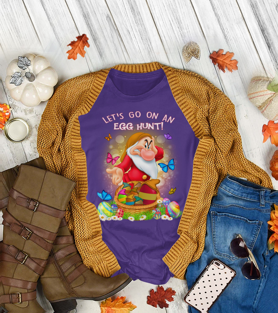 Let's Go On An Egg Hunt Grumpy Butterflies Easter Basket T-Shirt