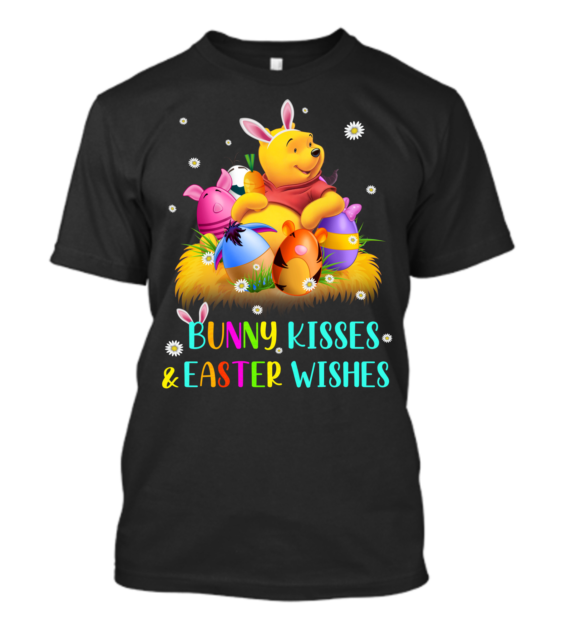 Bunny Kisses & Easter Wishes Pooh Egg Hunt Celebration T-Shirt
