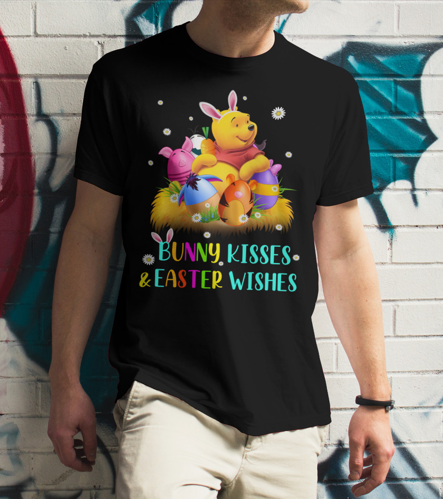 Bunny Kisses & Easter Wishes Pooh Egg Hunt Celebration T-Shirt