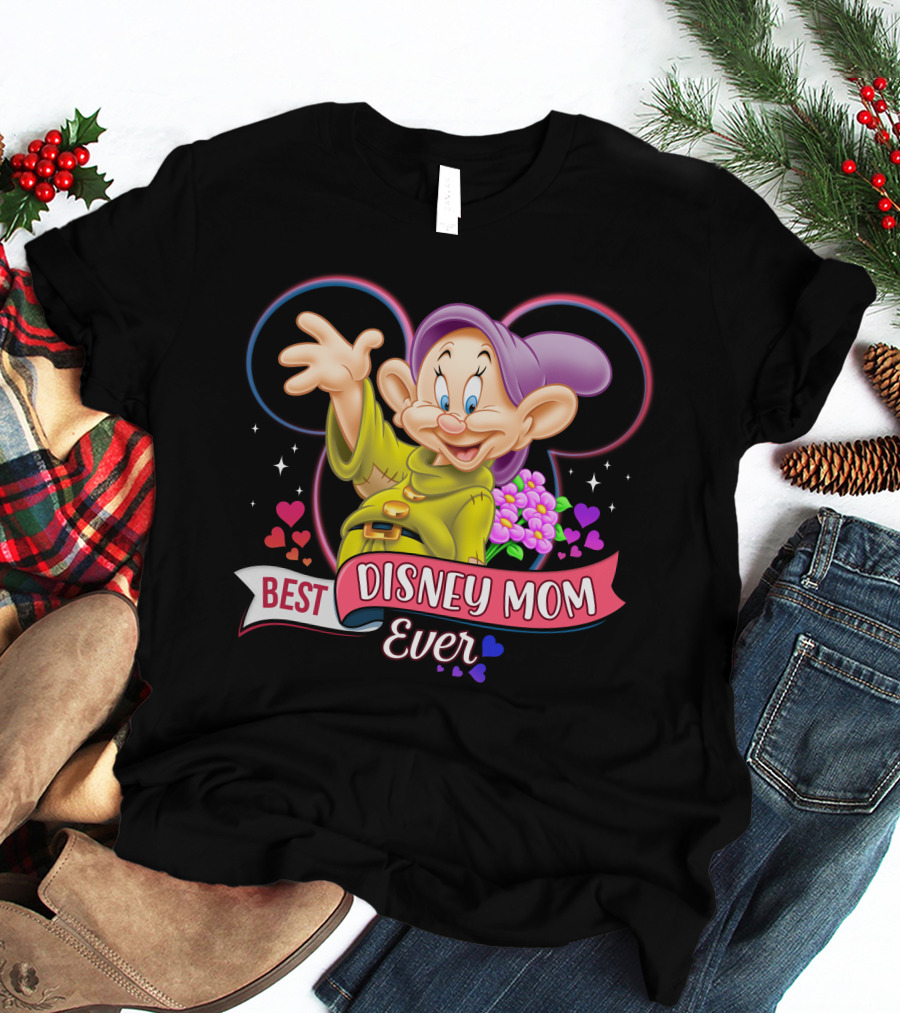 Best Disney Mom Ever With Dopey And Hearts T-Shirt