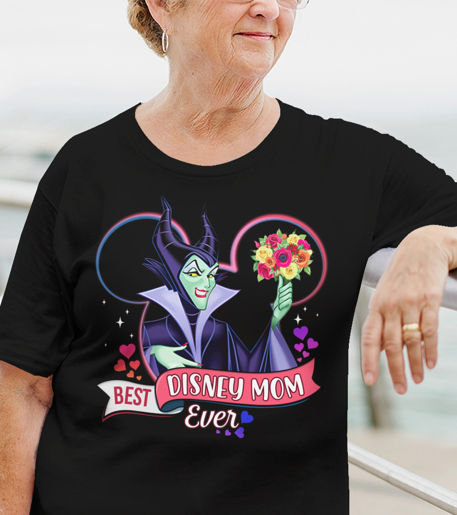 Best Disney Mom Ever Maleficent Holding Flowers T-Shirt