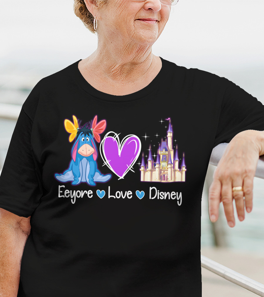Eeyore Love Disney Heart Castle T-Shirt