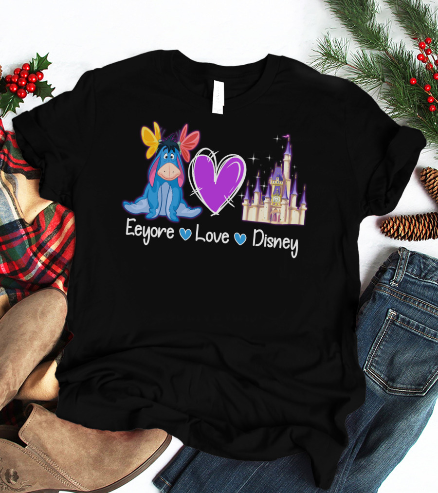 Eeyore Love Disney Heart Castle T-Shirt