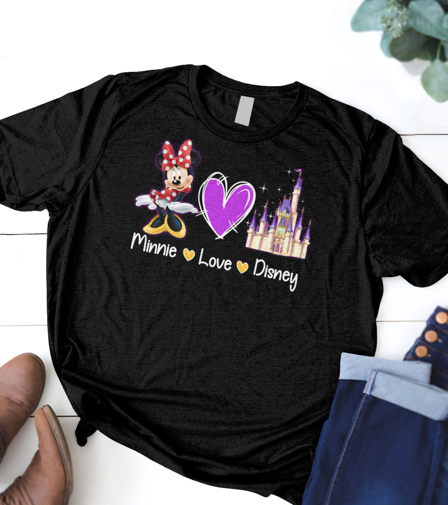 Minnie Love Disney Castle Heart T-Shirt