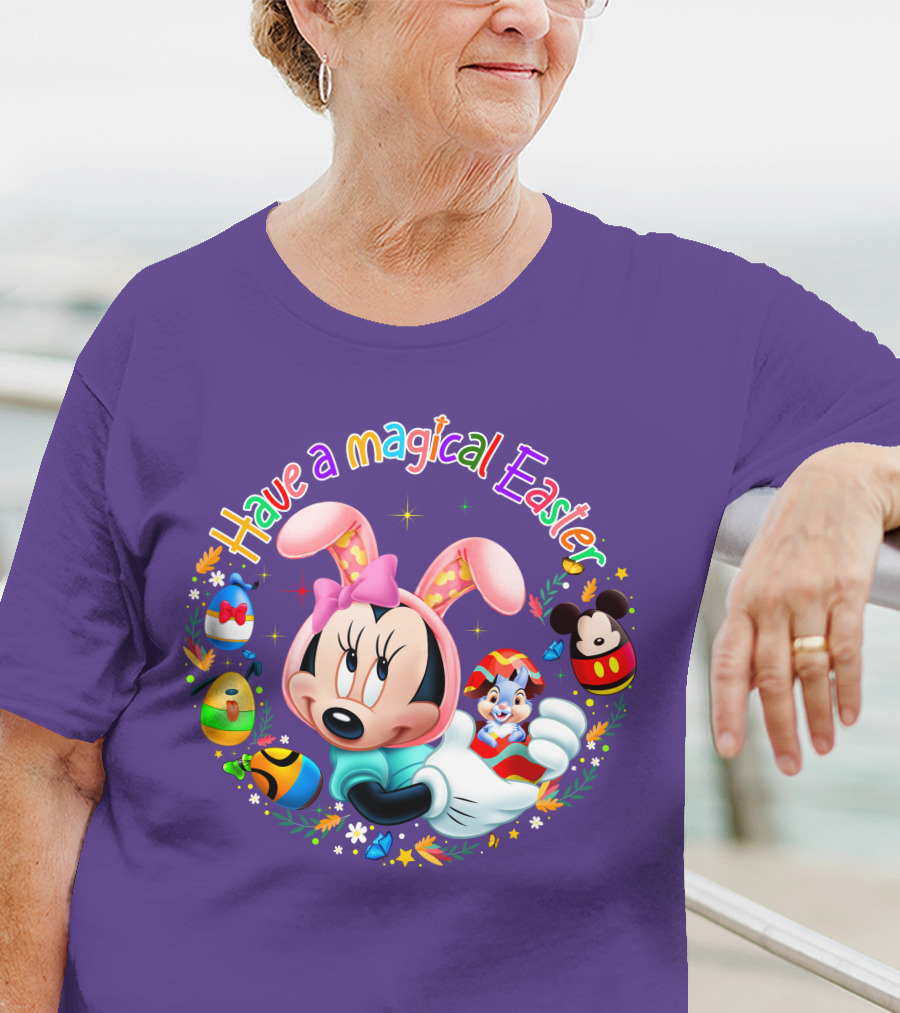 Minnie Mouse Have A Magical Easter With Easter Eggs And Flowers T-Shirt
