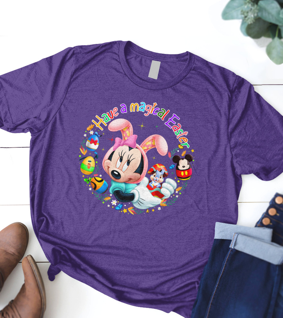 Minnie Mouse Have A Magical Easter With Easter Eggs And Flowers T-Shirt