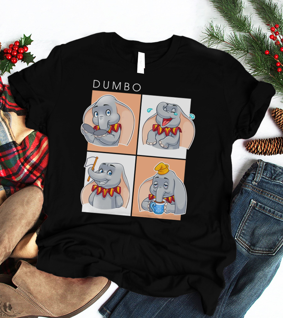 Dumbo Disney Elephant Cartoon Comic Expressions T-Shirt