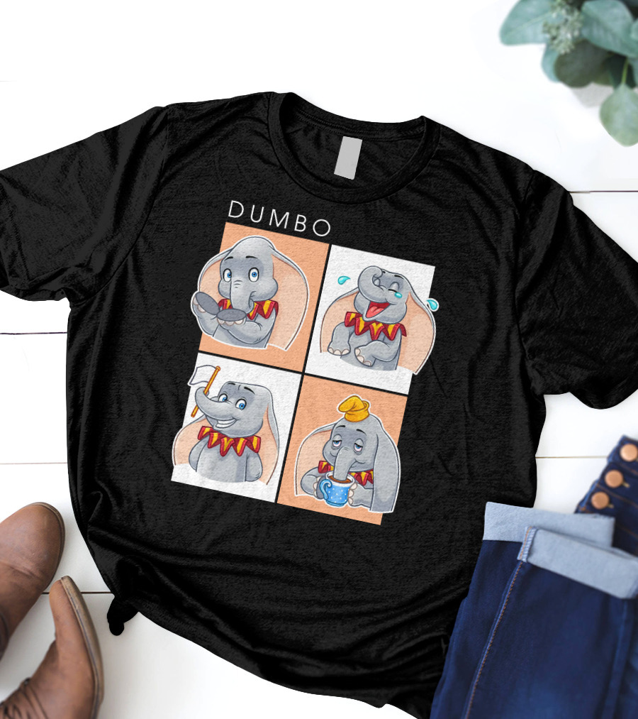 Dumbo Disney Elephant Cartoon Comic Expressions T-Shirt