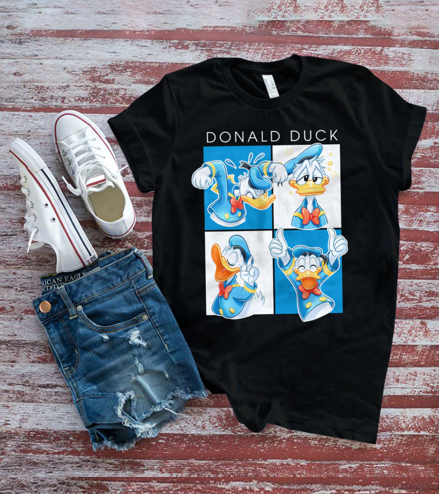 Donald Duck Emotions Blue Sailor Hat Bow Tie T-Shirt