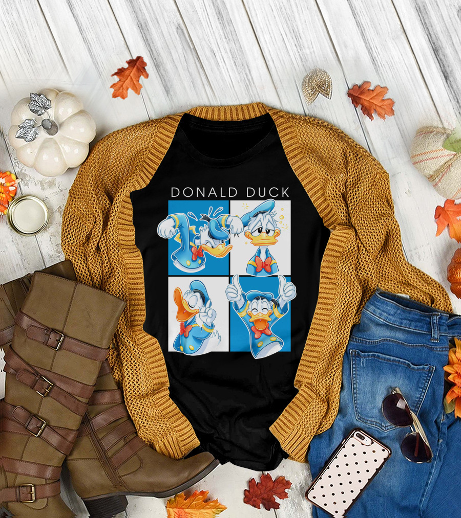 Donald Duck Emotions Blue Sailor Hat Bow Tie T-Shirt