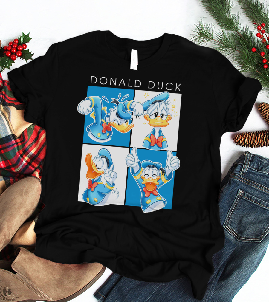 Donald Duck Emotions Blue Sailor Hat Bow Tie T-Shirt
