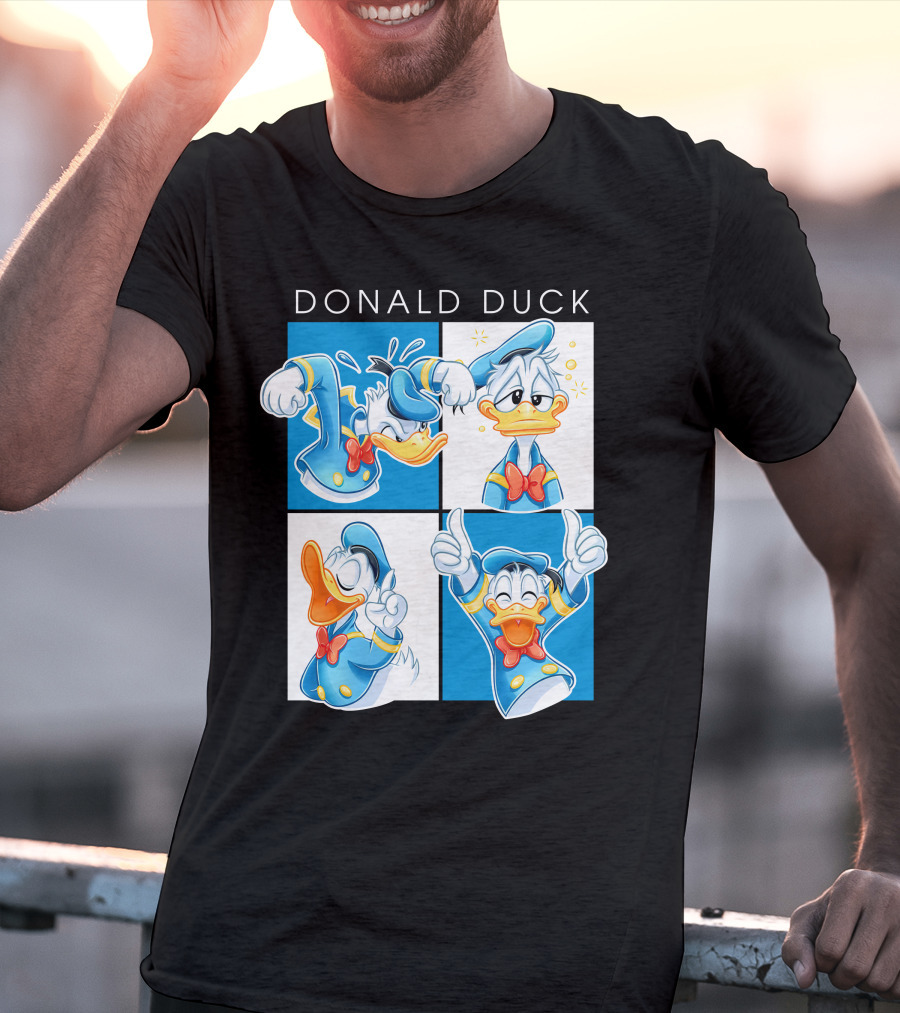 Donald Duck Emotions Blue Sailor Hat Bow Tie T-Shirt