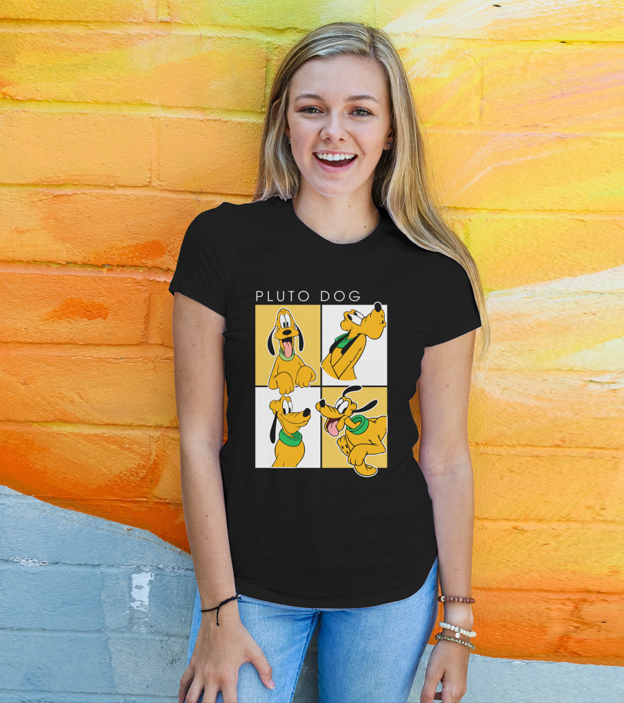 Pluto Dog Playful Expressions Collage T-Shirt