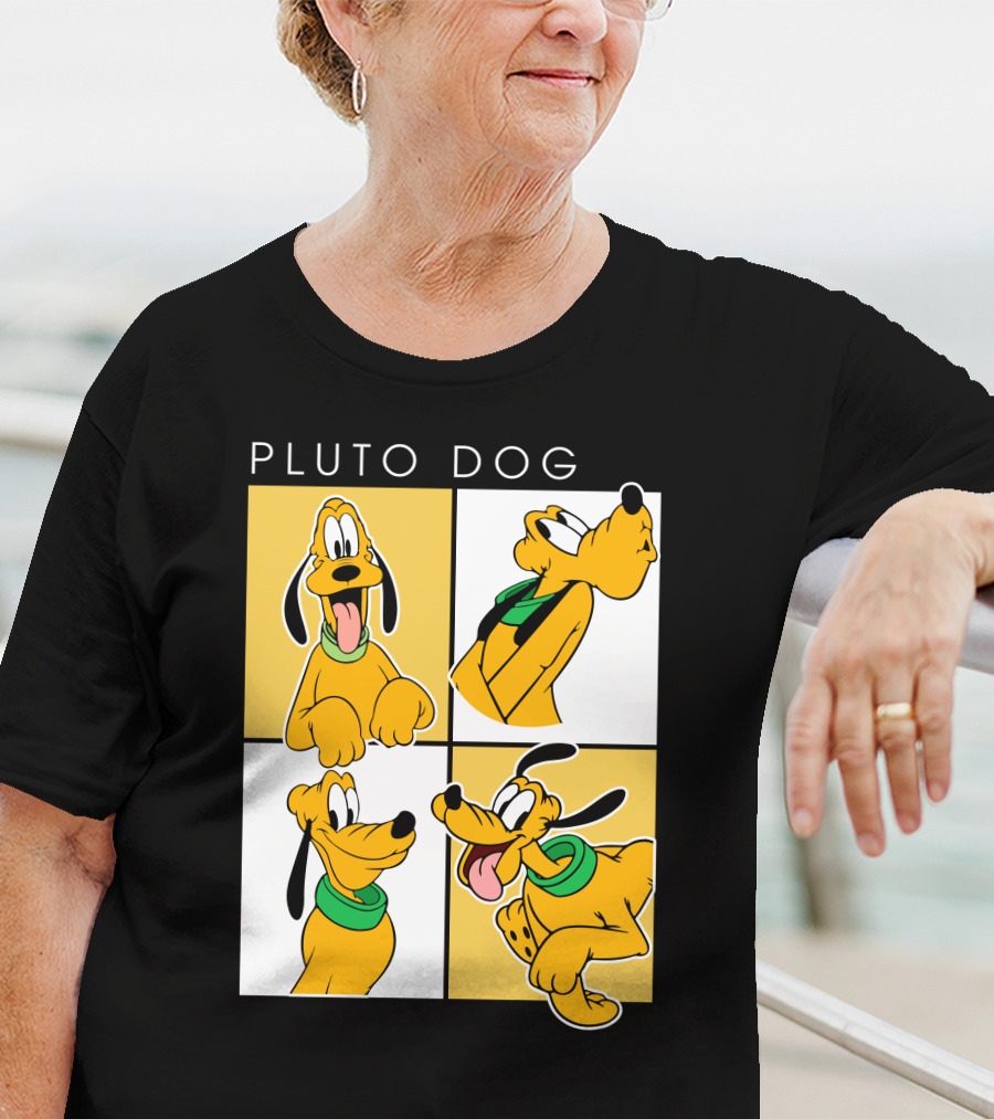 Pluto Dog Playful Expressions Collage T-Shirt