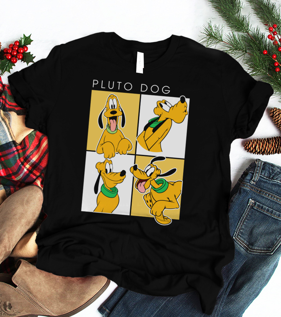 Pluto Dog Playful Expressions Collage T-Shirt