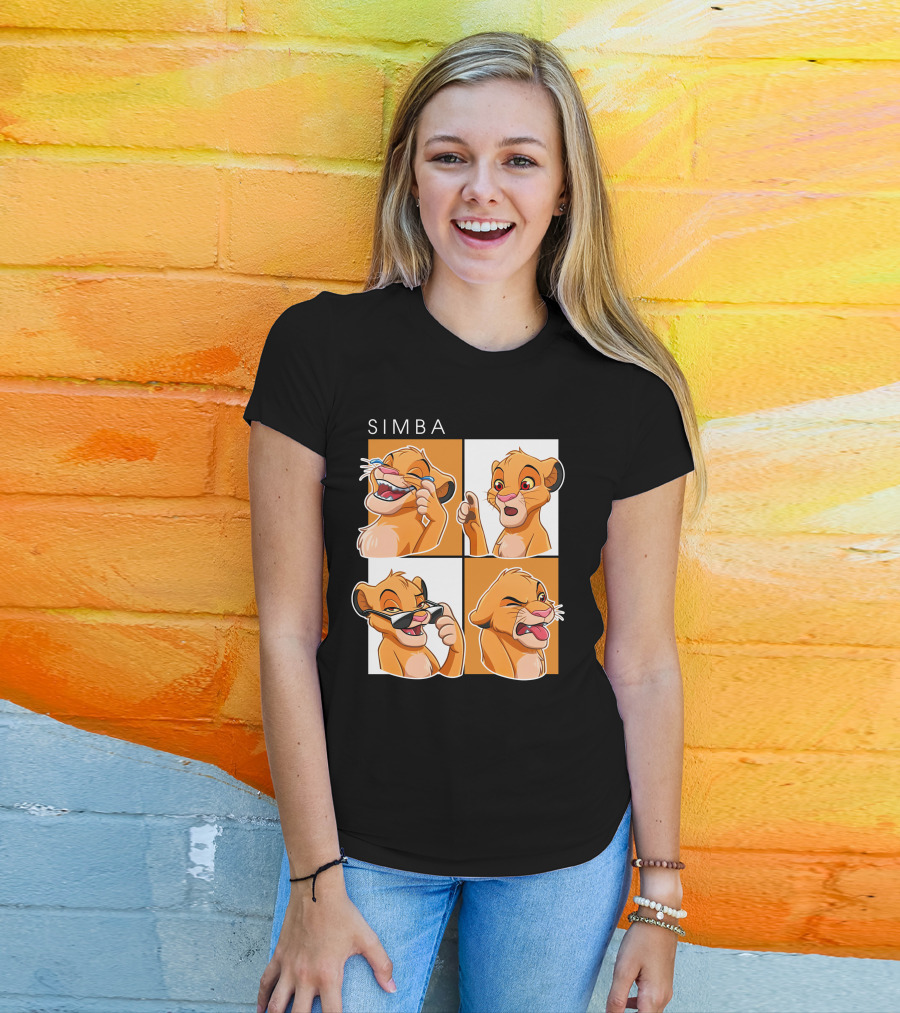 Simba Animated Expressions Four Panel T-Shirt