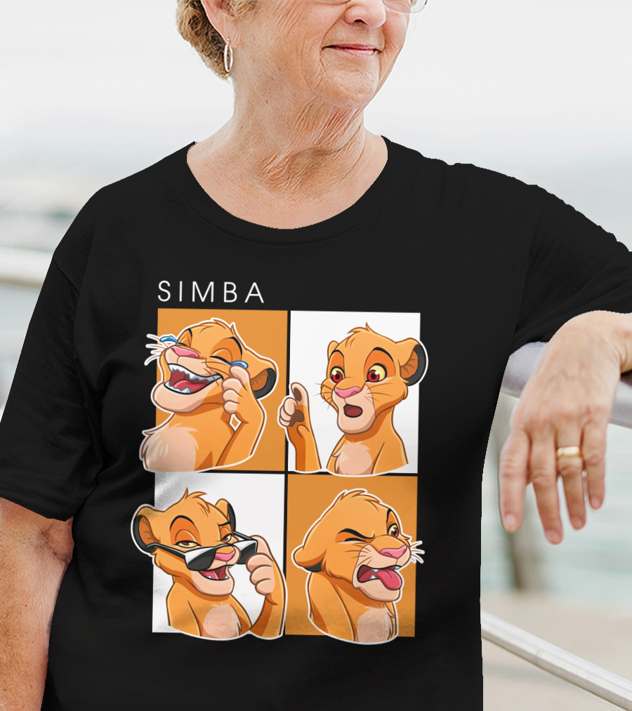 Simba Animated Expressions Four Panel T-Shirt