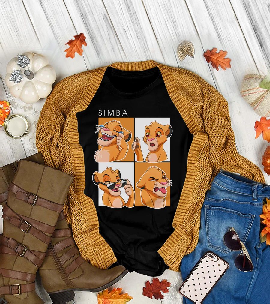 Simba Animated Expressions Four Panel T-Shirt