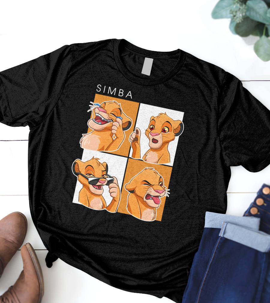 Simba Animated Expressions Four Panel T-Shirt