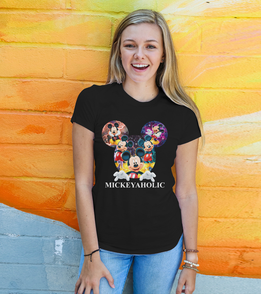 Mickeyaholic Colorful Cosmic Mickey Mouse Extravaganza T-Shirt