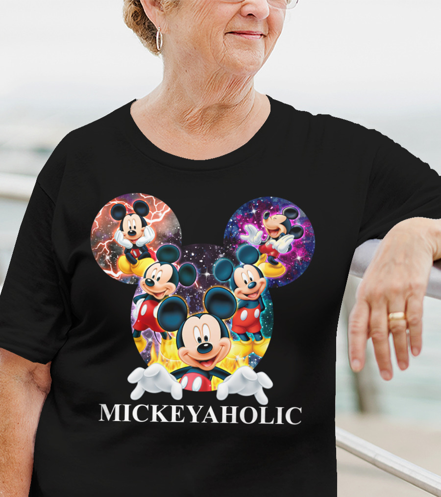Mickeyaholic Colorful Cosmic Mickey Mouse Extravaganza T-Shirt