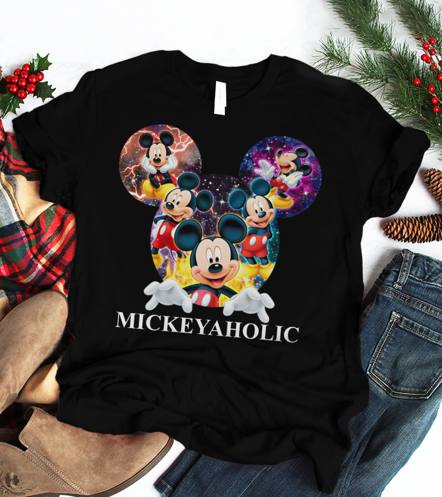 Mickeyaholic Colorful Cosmic Mickey Mouse Extravaganza T-Shirt