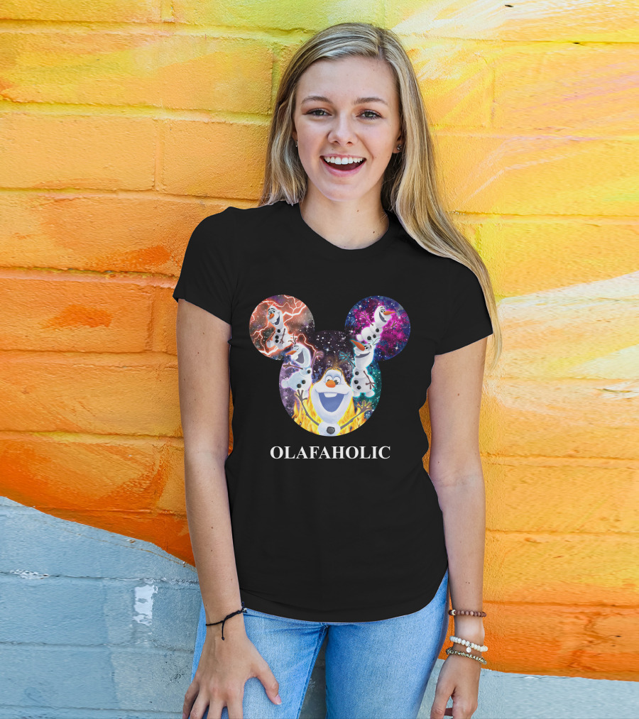 Olaf Olafholic Disney Frozen Olaf Galaxy Flame Mickey Ears T-Shirt