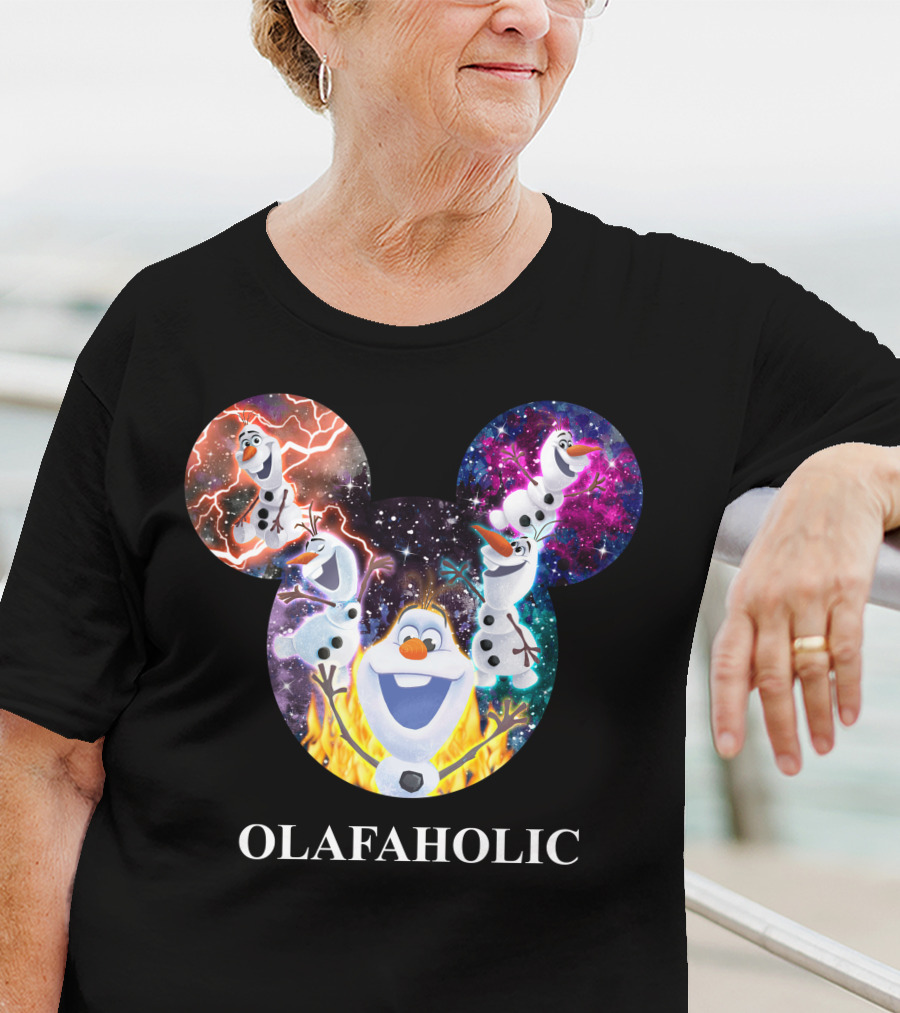Olaf Olafholic Disney Frozen Olaf Galaxy Flame Mickey Ears T-Shirt