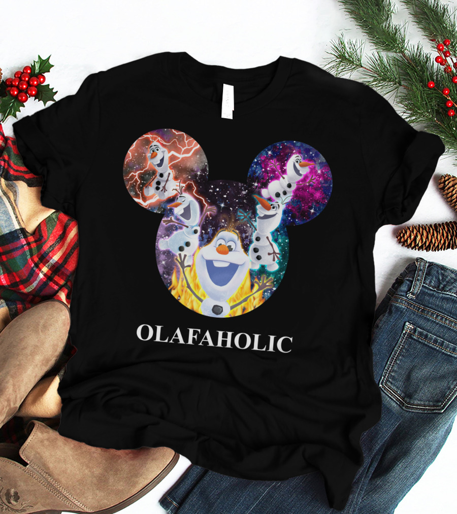 Olaf Olafholic Disney Frozen Olaf Galaxy Flame Mickey Ears T-Shirt