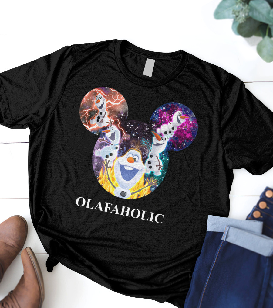 Olaf Olafholic Disney Frozen Olaf Galaxy Flame Mickey Ears T-Shirt