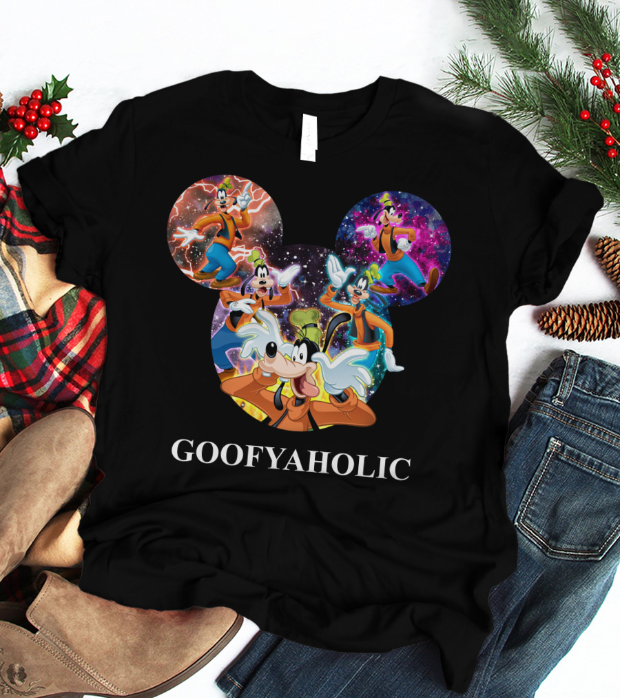 Goofyaholic Disney Goofy Cosmic Adventure In Mickey Mouse Ears T-Shirt