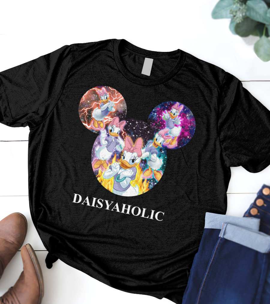 Daisy Daisyaholic Galaxy Flames Disney Mickey Ears T-Shirt