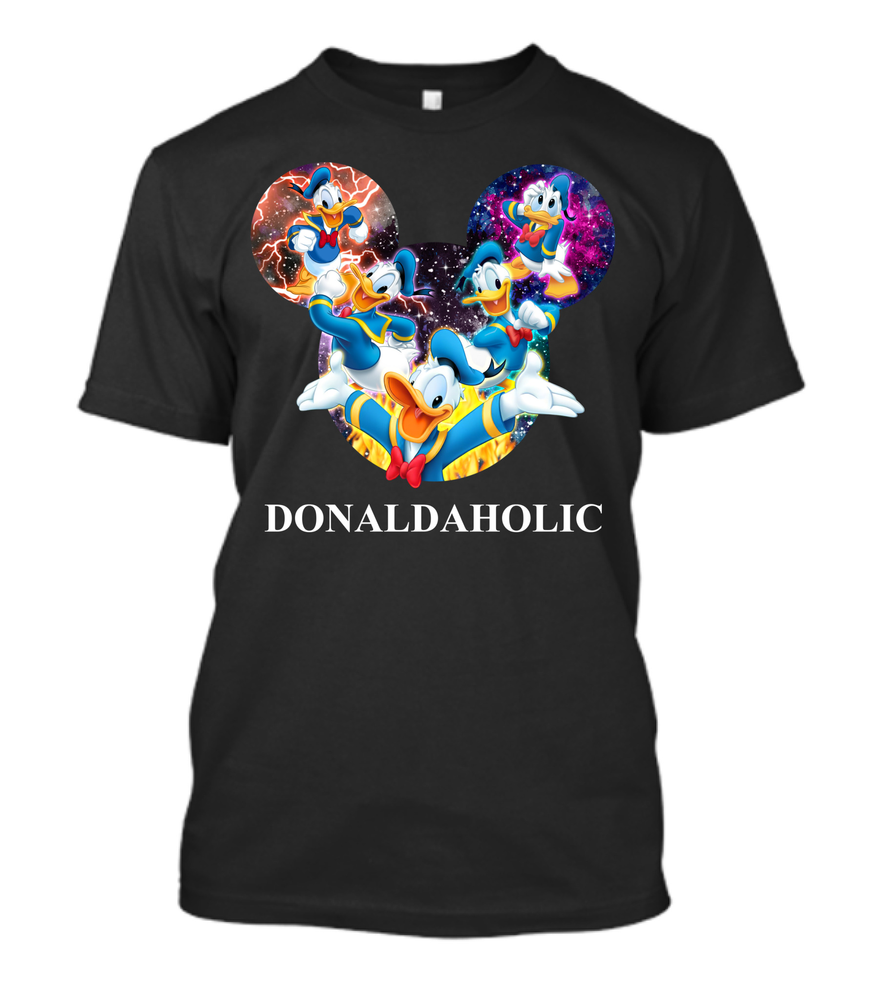 Donaldaholic Mickey Mouse Ears Pattern With Donald Duck Characters T-Shirt