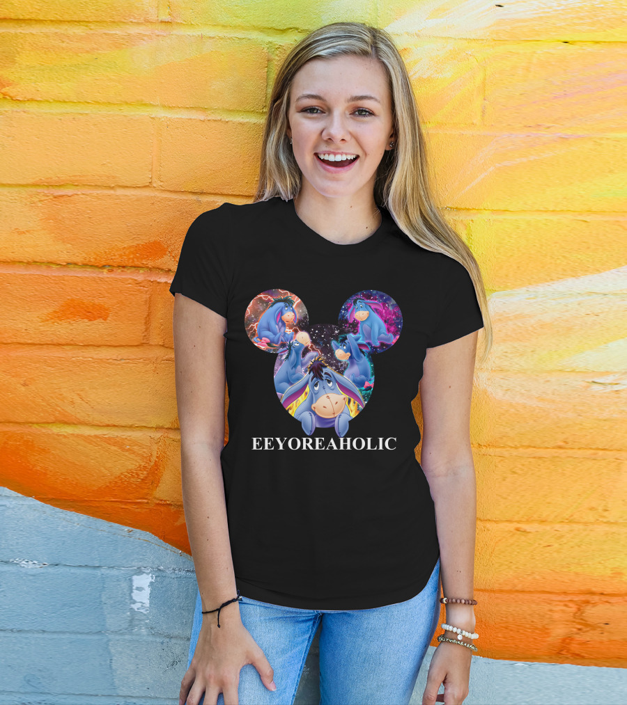 Eeyoreaholic Disney Mickey Mouse Head Galaxy Eeyore T-Shirt