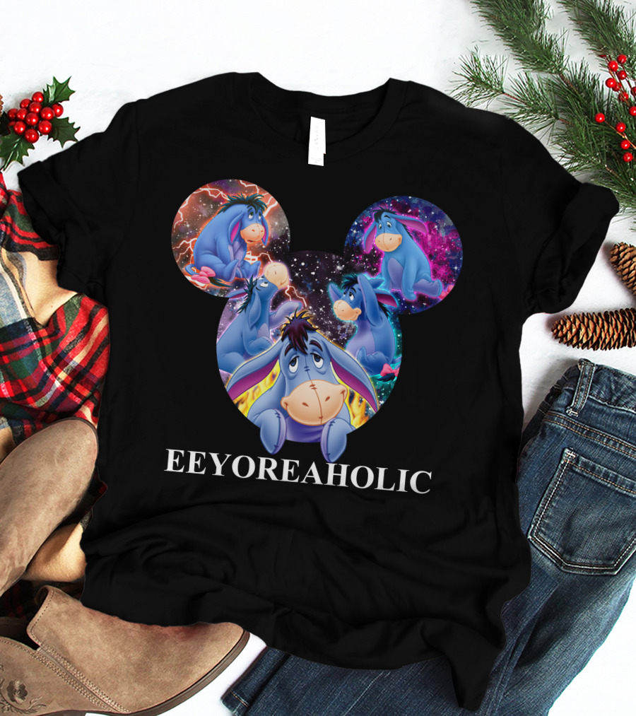Eeyoreaholic Disney Mickey Mouse Head Galaxy Eeyore T-Shirt
