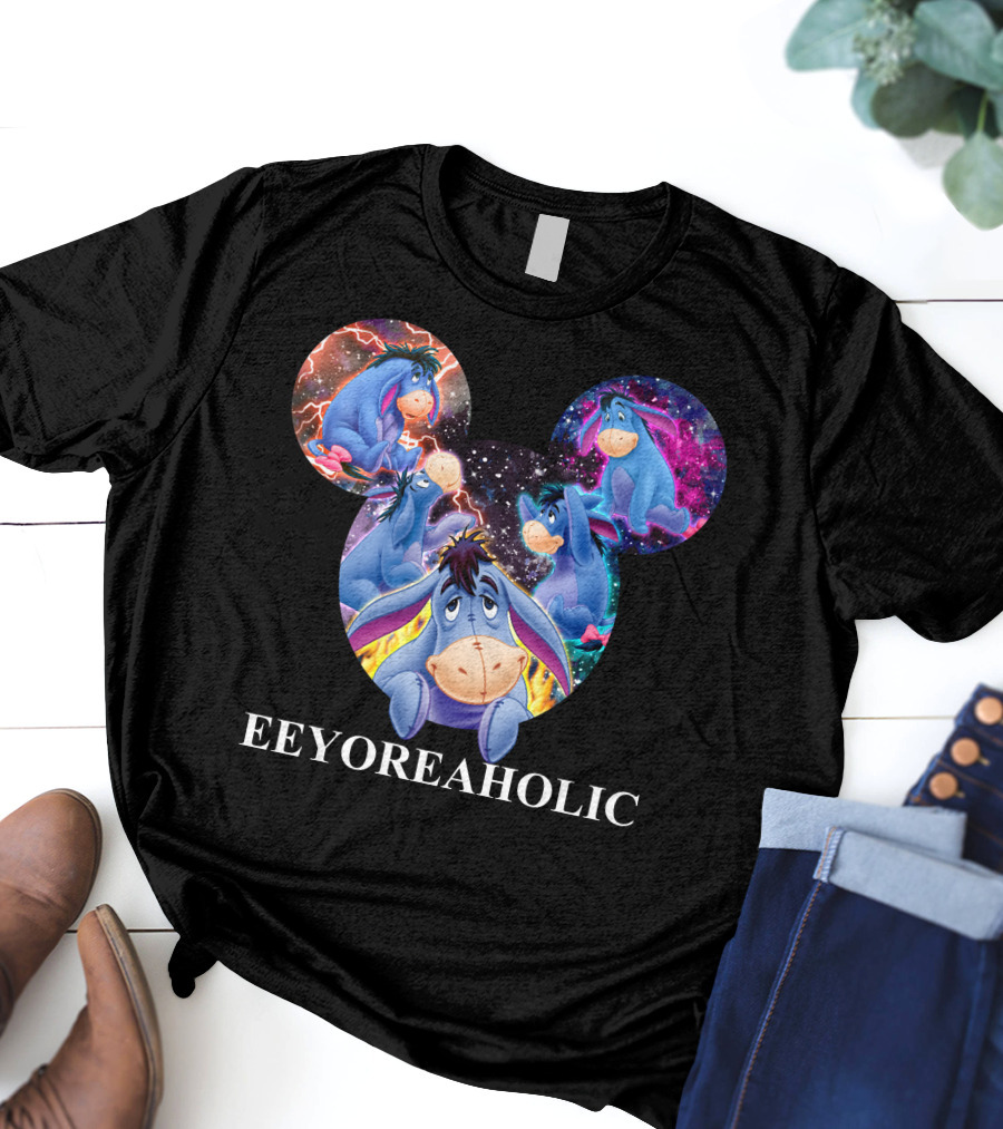 Eeyoreaholic Disney Mickey Mouse Head Galaxy Eeyore T-Shirt