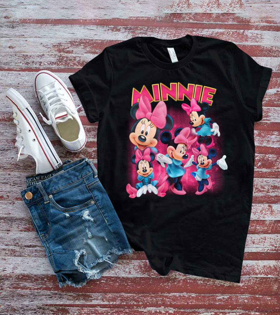 Minnie Mouse Pink And Blue Outfits With Bows T-Shirt