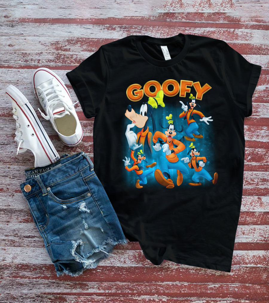 Goofy Classic Character Multiple Poses Dynamic Expressions T-Shirt